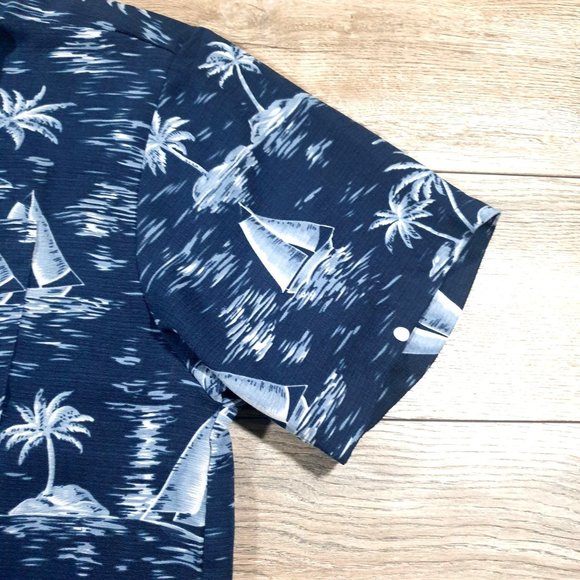 Island Shores XL Mens Short Sleeve Shirt Relaxed Hawaiian Vacation Casual - Picture 7 of 8